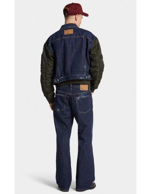 JEANS DSQUARED2, Dark Indigo Aviator Wash loose jeans - S71LB1633D30011470