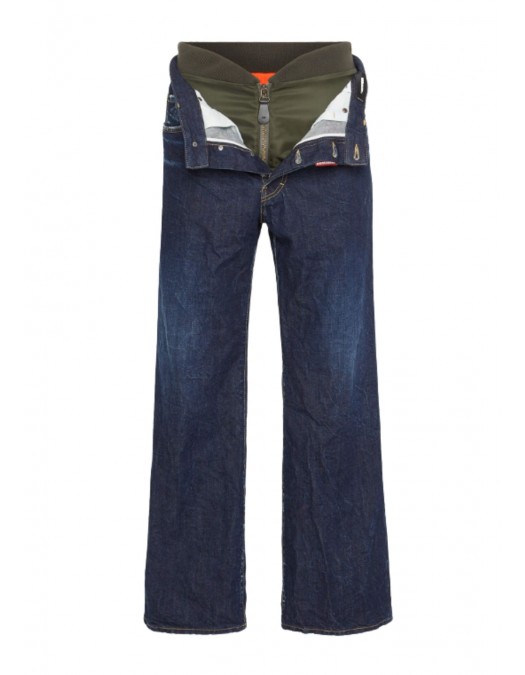 JEANS DSQUARED2, Dark Indigo Aviator Wash loose jeans - S71LB1633D30011470
