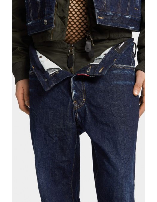 JEANS DSQUARED2, Dark Indigo Aviator Wash loose jeans - S71LB1633D30011470