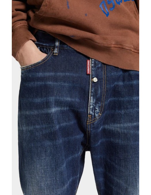 JEANS DSQUARED2, Be cool, Be nice Wash Dan's Big brother Jeans, Bleumarin - S71LB1637D30011470
