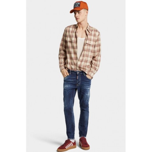 JEANS DSQUARED2, Dark Moody blues wash, Skater Fit, Bleumarin JEANS DSQUARED2, Dark Moody blues wash, Skater Fit, Bleumarin