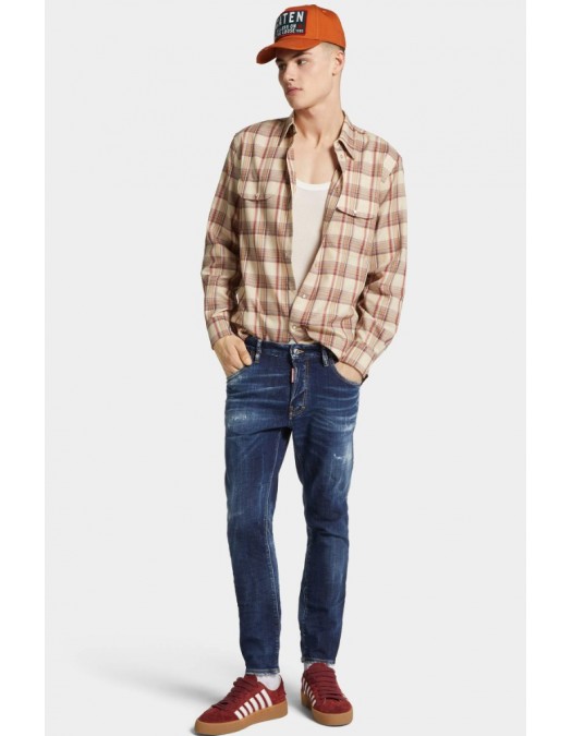 JEANS DSQUARED2, Dark Moody blues wash, Skater Fit, Bleumarin - S71LB1642S30664470