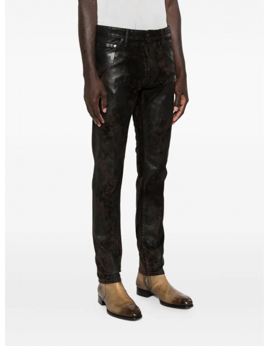 JEANS DSQUARED2, Brushed Waxed Cotton Blend Stretch Denim Cool Guy Jeans - S71LB1653D30022143 JEANS DSQUARED2, Brushed Waxed Cotton Blend Stretch Denim Cool Guy Jeans - S71LB1653D30022143