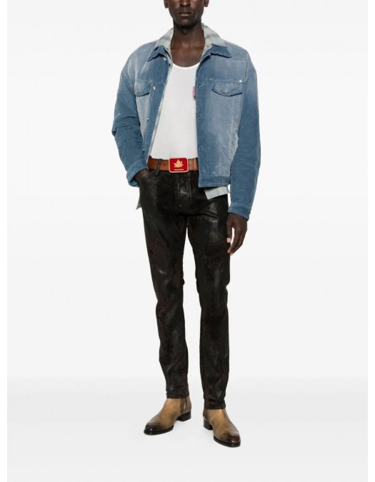 JEANS DSQUARED2, Brushed Waxed Cotton Blend Stretch Denim Cool Guy Jeans - S71LB1653D30022143 JEANS DSQUARED2, Brushed Waxed Cotton Blend Stretch Denim Cool Guy Jeans - S71LB1653D30022143