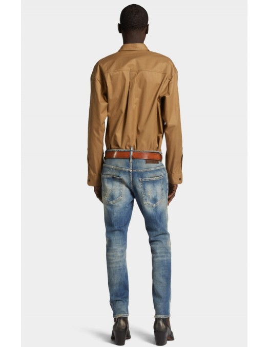 JEANS DSQUARED2, Medium Sandy Wash, Skater Fit, Bleu - S71LB1656S30872470