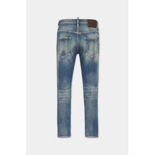 JEANS DSQUARED2, Medium Sandy Wash, Skater Fit, Bleu