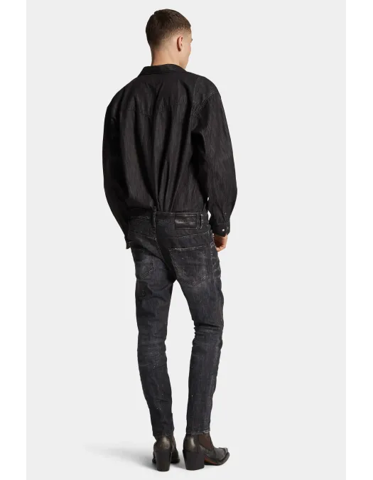 JEANS DSQUARED2, Nirvana Wash, Skater fit, Negru - S71LB1665S30357900