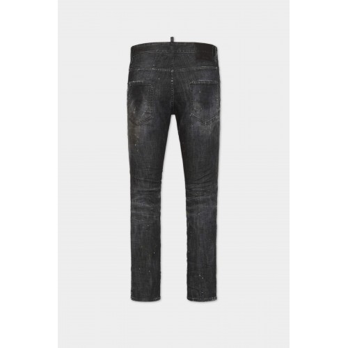 JEANS DSQUARED2, Nirvana Wash, Skater fit, Negru JEANS DSQUARED2, Nirvana Wash, Skater fit, Negru
