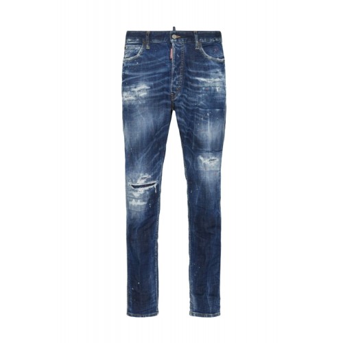 JEANS DSQUARED2, Medium Ripped Wash Cool Guy, Bleumarin JEANS DSQUARED2, Medium Ripped Wash Cool Guy, Bleumarin