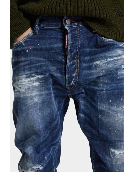 JEANS DSQUARED2, Medium Ripped Wash Cool Guy, Bleumarin - S71LB1668D30010470
