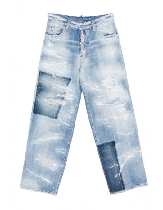 JEANS DSQUARED2, Patch blue jeans, Relaxed Fit - S71LB1677D30011470