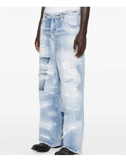 JEANS DSQUARED2, Patch blue jeans, Relaxed Fit - S71LB1677D30011470