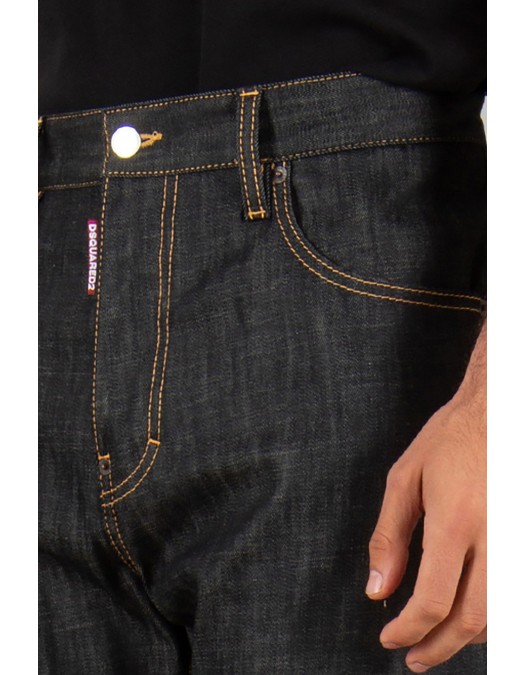 JEANS DSQUARED2, Regular Fit Cotton Stretch Denim 642 Jeans, Negru - S71LB1696S30357900 JEANS DSQUARED2, Regular Fit Cotton Stretch Denim 642 Jeans, Negru - S71LB1696S30357900