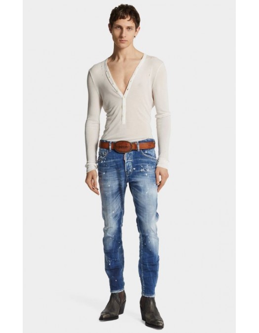 JEANS DSQUARED2, Medium Spots Wash, Skater Fit, Albastru - S71LB1711D30010470