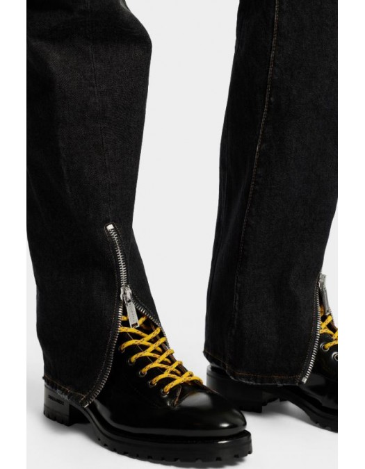 Jeans DSQUARED2, Aviator Biker Zips Jeans, Negru - S71LB1811D30042900