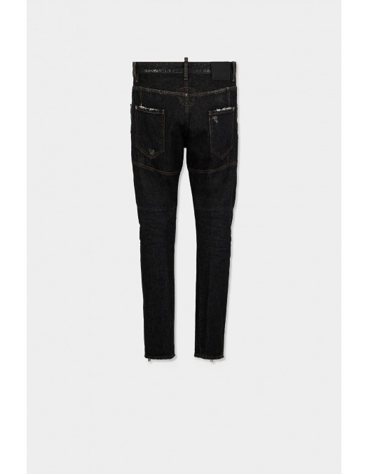 Jeans DSQUARED2, Aviator Biker Zips Jeans, Negru - S71LB1811D30042900