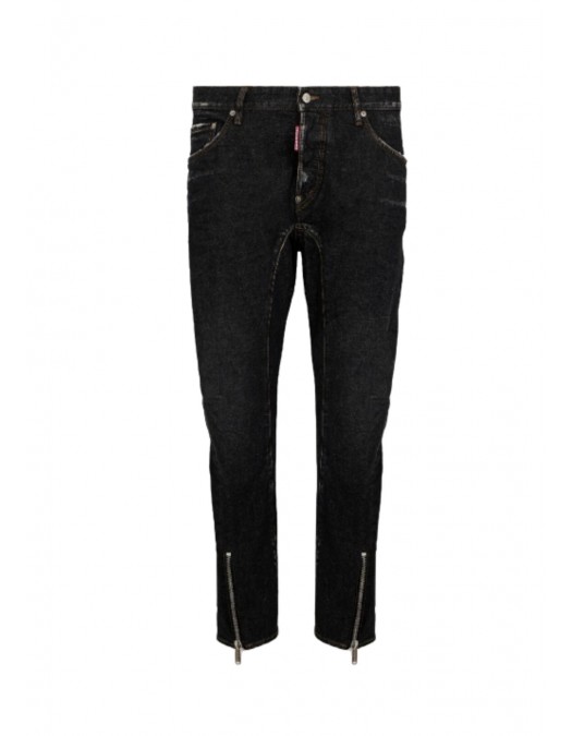 Jeans DSQUARED2, Aviator Biker Zips Jeans, Negru - S71LB1811D30042900