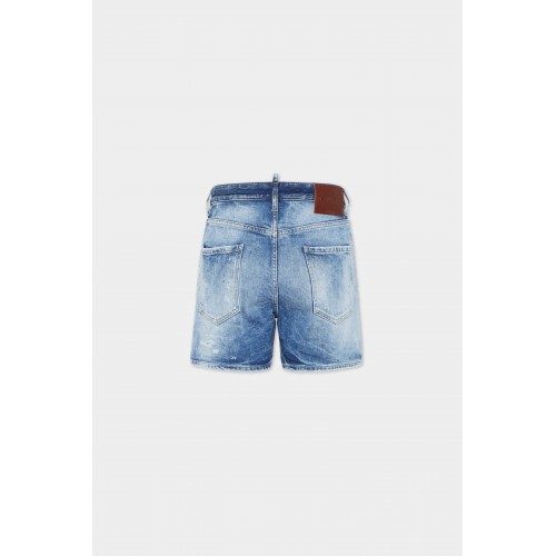 Pantaloni scurti DSQUARED2, Light Scarface Wash Bro Jean, Blue Pantaloni scurti DSQUARED2, Light Scarface Wash Bro Jean, Blue