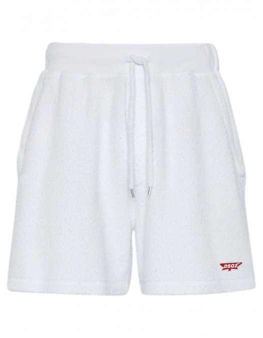 BERMUDE DSQUARED2, Track Shorts, Logo Insert, White - S71MU0850S25140100