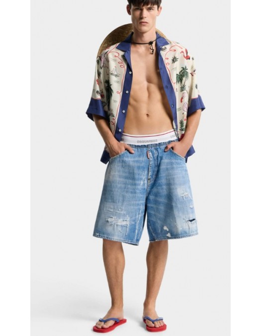 Bermude DSQUARED2, Light Wash Surfer Shorts - S71MU0886D30038470