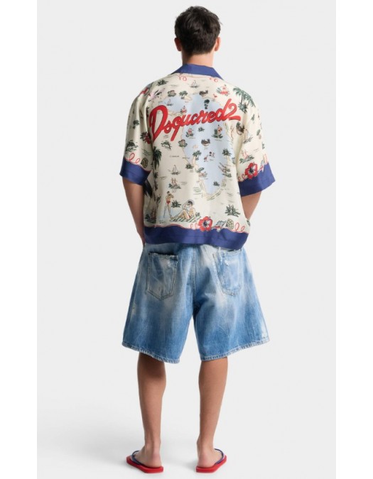 Bermude DSQUARED2, Light Wash Surfer Shorts - S71MU0886D30038470