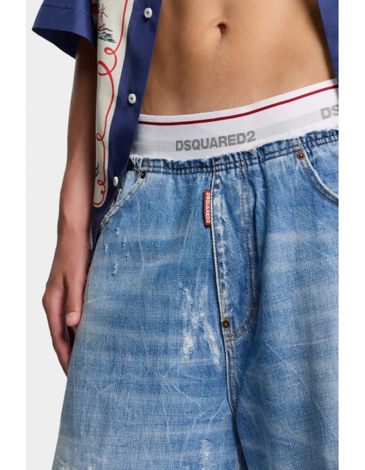 Bermude DSQUARED2, Light Wash Surfer Shorts - S71MU0886D30038470