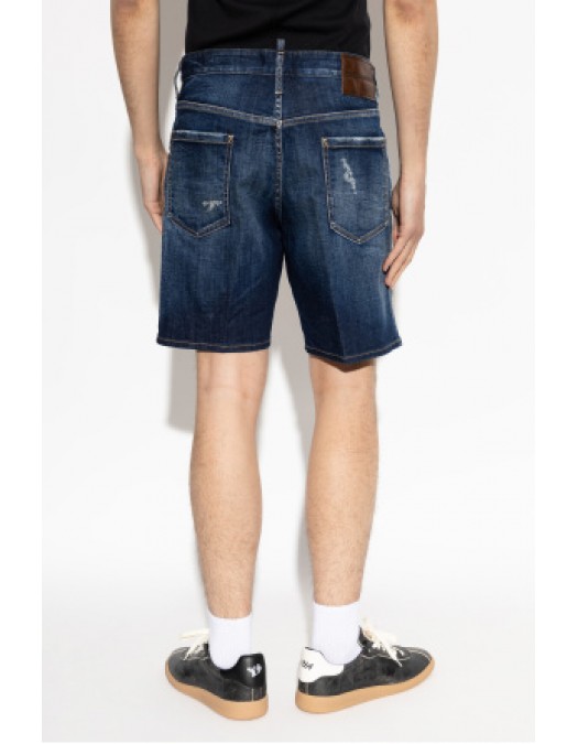 Bermude DSQUARED2, NAVY BLUE ‘Marine’ denim shorts - S71MU0907D30010470