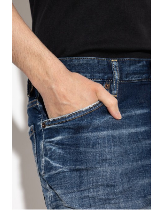 Bermude DSQUARED2, NAVY BLUE ‘Marine’ denim shorts - S71MU0907D30010470