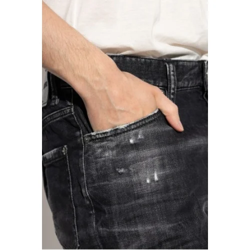 Bermude DSQUARED2,  BLACK ‘Marine’ denim shorts