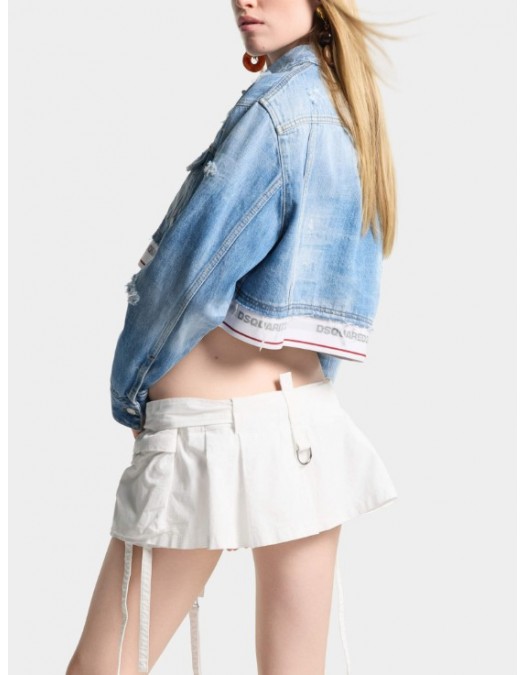 Jacheta DSQUARED2, Light Wash Boxy Jean Jacket - S72AM1132D30038470