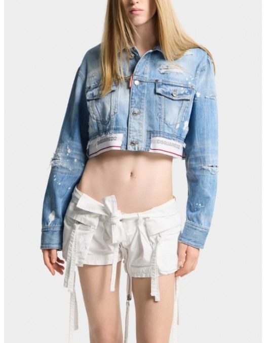 Jacheta DSQUARED2, Light Wash Boxy Jean Jacket - S72AM1132D30038470