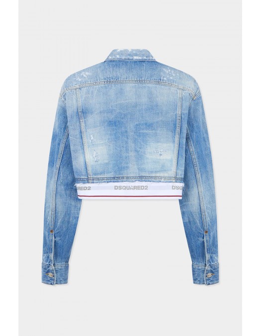 Jacheta DSQUARED2, Light Wash Boxy Jean Jacket - S72AM1132D30038470