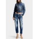 Jacheta DSQUARED2, Medium Broken Biker Jean Jacket - S72AM1135D30011470