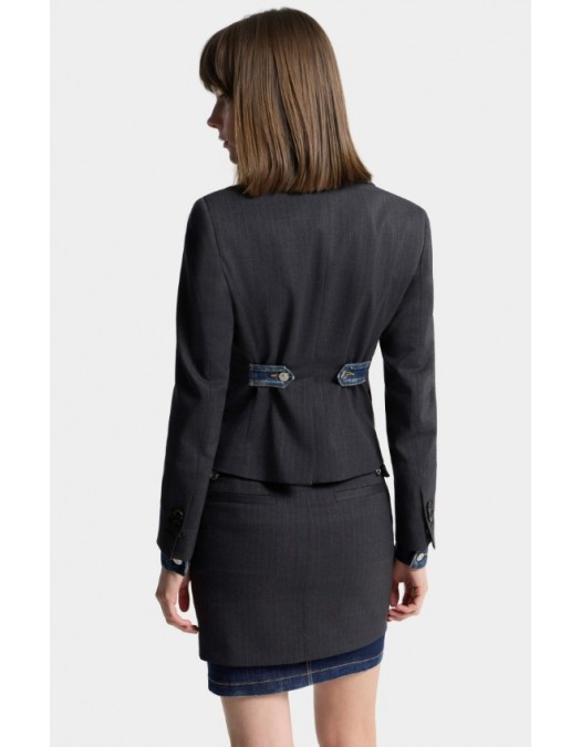 Jacheta DSQUARED2, Dark Wash Hybrid Denim Tailor Jacket - S72BN0729S35739001F