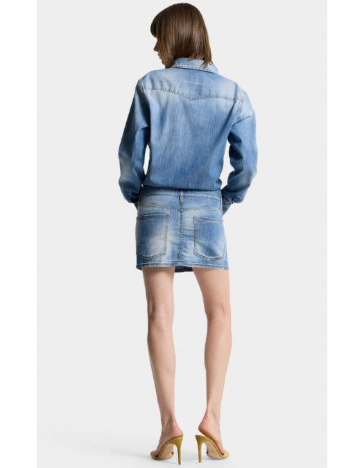Rochie DSQUARED2, Light Wash Trucker Dress - S72CV0739S30341470