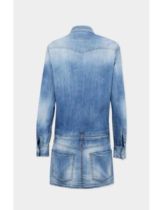 Rochie DSQUARED2, Light Wash Trucker Dress - S72CV0739S30341470