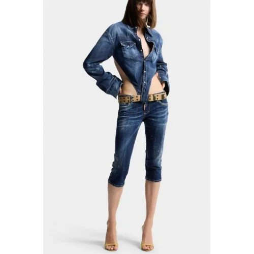 Top DSQUARED2, Deep Cut Night Whisper Denim Shirt