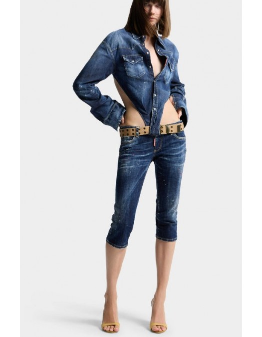 Top DSQUARED2, Deep Cut Night Whisper Denim Shirt - S72DL0784S30341470