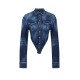 Top DSQUARED2, Deep Cut Night Whisper Denim Shirt - S72DL0784S30341470
