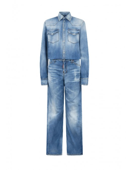 Salopeta DSQUARED2,Light Wash Trucker Jumpsuit - S72FP0130S30341470