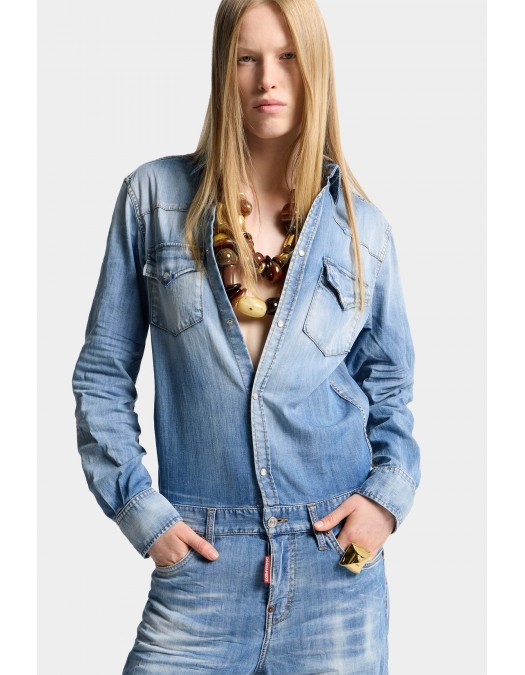 Salopeta DSQUARED2,Light Wash Trucker Jumpsuit - S72FP0130S30341470