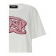 Tricou DSQUARED2, Logo Pink Print, Alb - S72GD0518S24668100 Tricou DSQUARED2, Logo Pink Print, Alb - S72GD0518S24668100