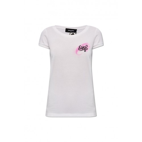 Tricou DSQUARED2, Heart Angel Print, White