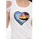 Tricou DSQUARED2, Heart Multicolor Print, White - S72GD0522S24668100