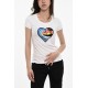 Tricou DSQUARED2, Heart Multicolor Print, White - S72GD0522S24668100