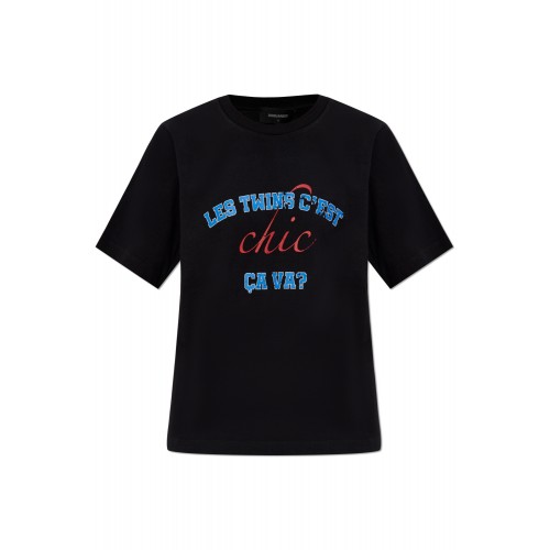 Tricou DSQUARED2, Chic Print, Black Tricou DSQUARED2, Chic Print, Black