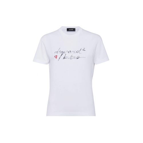 Tricou DSQUARED2, Wash Just Right Fit, Babes, White Tricou DSQUARED2, Wash Just Right Fit, Babes, White