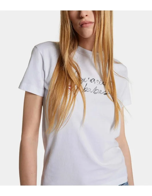 Tricou DSQUARED2, Wash Just Right Fit, Babes, White - S72GD0571D20020100 Tricou DSQUARED2, Wash Just Right Fit, Babes, White - S72GD0571D20020100
