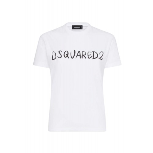 Tricou DSQUARED2, Written logo print, Alb Tricou DSQUARED2, Written logo print, Alb