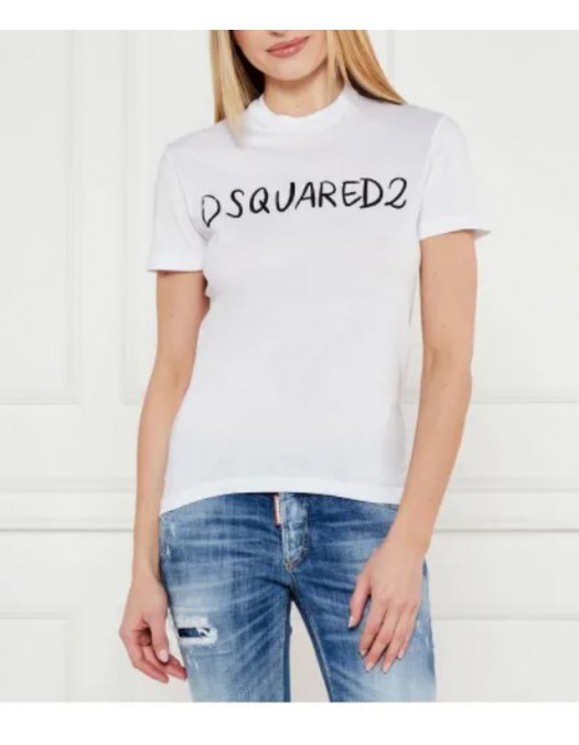 Tricou DSQUARED2, Written logo print, Alb - S72GD0574S21600100